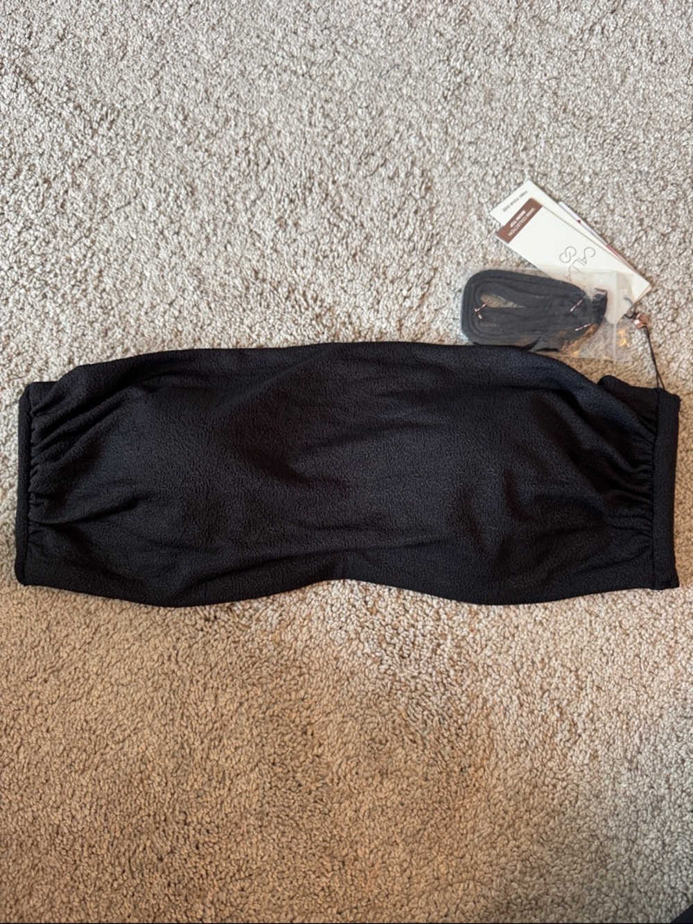 Calia Black Strapless Bandeau Swim Top